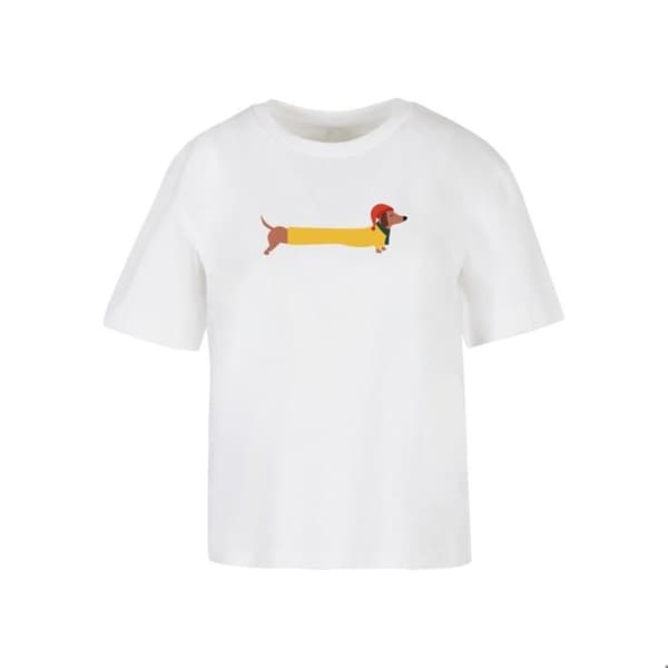 T-shirt dam Merchcode Julhund Vit M