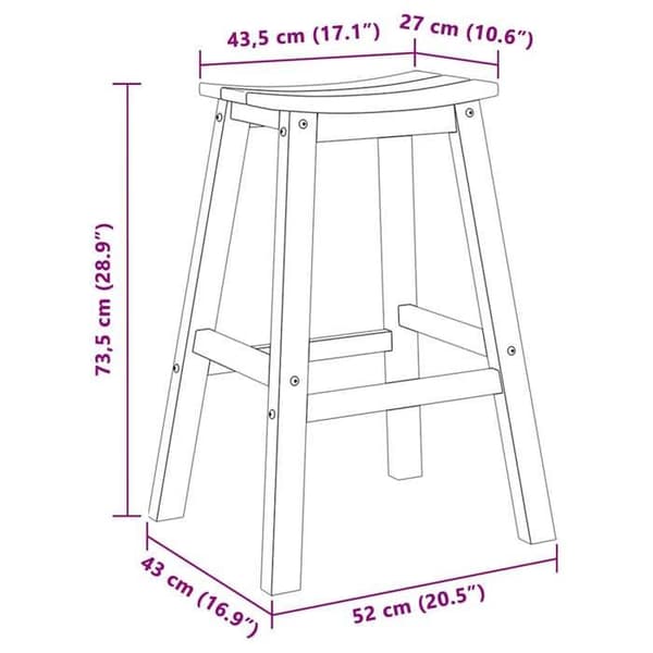 vidaXL Barstol 2 st Vit 52 x 43 x 73,5 cm HDPE 42006610