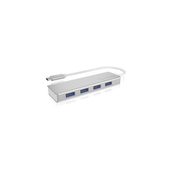 ICY BOX IB-HUB1425-C3, USB 3.0 (3.1 Gen 1) Typ-C, USB 3.0 (3.1 Gen 1) Typ-A, 5000 Mbit-s, Silver, Vit, Aluminium, Plast