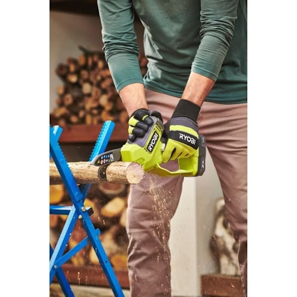 RYOBI - 18V handbeskärare - Borstlös - 10 cm guide - 6 m/s - verktygsfri spännare - säljs utan batteri eller laddare - RY18PSX10A-0 Grön och kolgrå