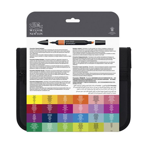 WINSOR & NEWTON Promarker Markers - Studentsortimentspåse med 24 st Blandade färger