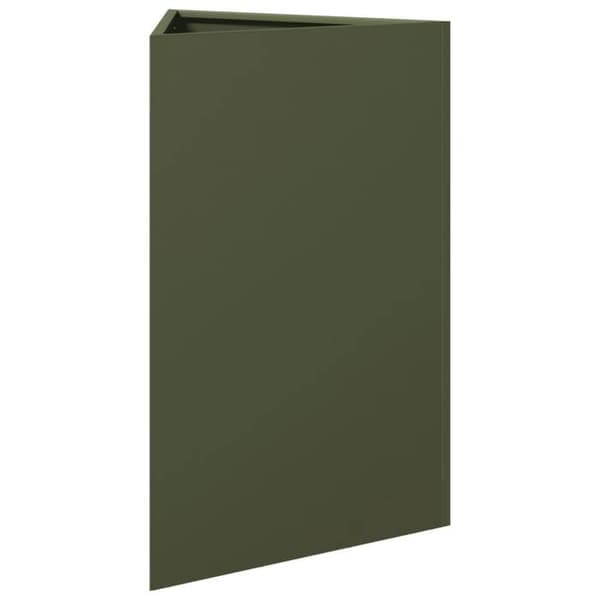 vidaXL Triangulär planteringslåda olivgrön 50x43x75 cm stål 851177