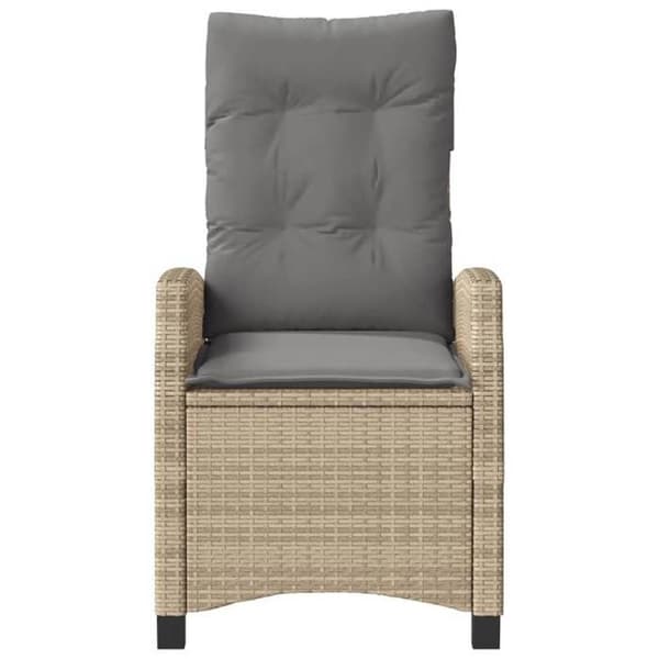 vidaXL Bistroset 3 stycken med kuddar blandning beige flätad plast 365229