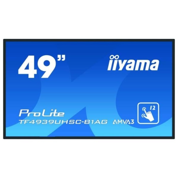 iiyama 49`` PCAP Anti-reflex Bezel Free 15-punkters pekskärm, 3840x2160 (4K), IPS-panel, 24/7-drift ProLite , 124,5