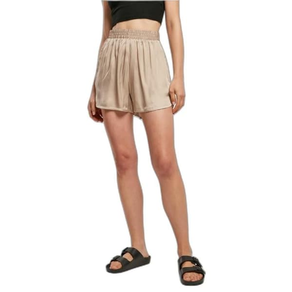 Satinshorts dam Urban Classics Resort beige XS