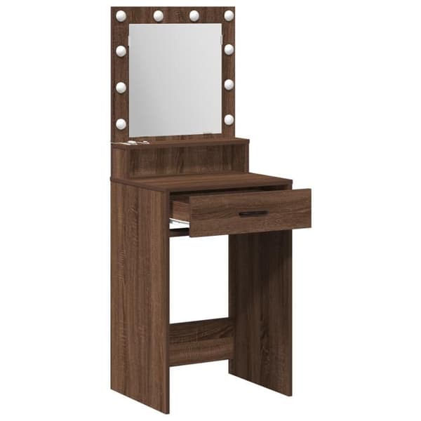 Frisör - Mörkbok - LED-belysning - 1 låda - Bred design Brun