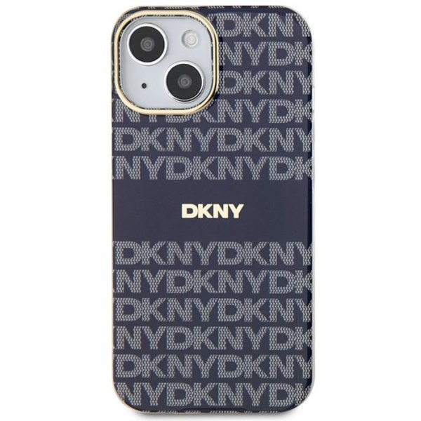 IPhone 15-fodral - DKNY IML DKNY IML Mono & Stripe MagSafe (DKHMP15SHRHSEB) - Blå