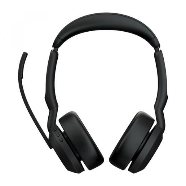 Jabra Evolve2 55 UC Stereo - Headset - on-ear - Bluetooth - trådlöst - aktiv brusreducering - USB-A - svart -