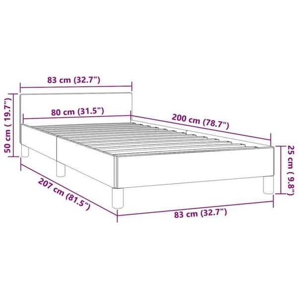 vidaXL Sängram utan madrass mörkblå 80x200 cm sammet 347541