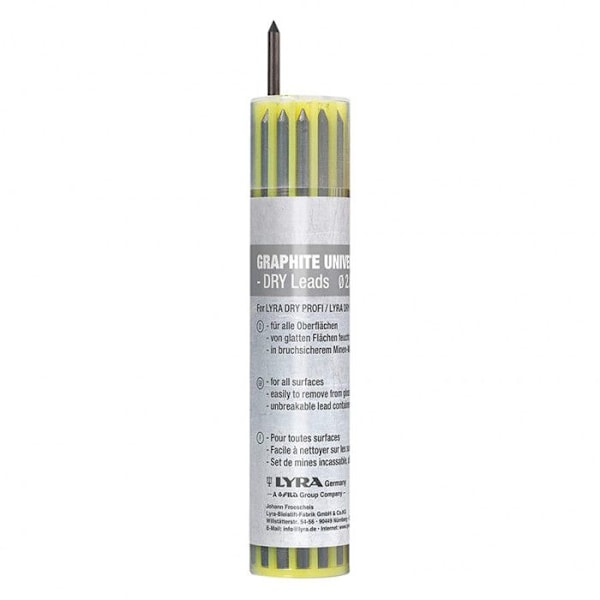 Fodral med 12 LYRA DRY graphite 2B ledningar Grafit