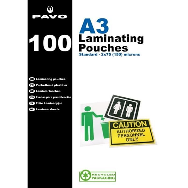 Plastfickor A3 - Pavo - 150 Mikron - Blank - 100 stycken - Rundade hörn Transparent