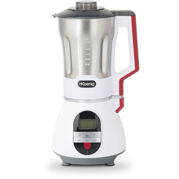 Blender chauffant - H.Koenig - MXC36 - 900 W - 1,4 L - Inox - 3 hastigheter + Puls Vit, grå, svart och röd