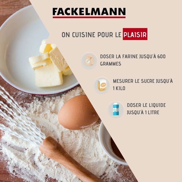 Transparent plastmåttkanna 1 liter Fackelmann Basic Transparent