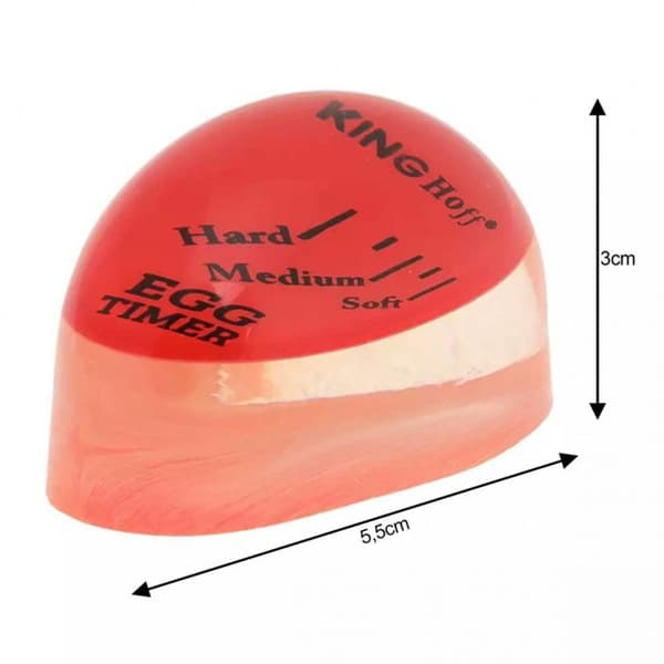 Köks timer - KINGHOFF KH-1015 - Äggform - Färgindikator - Kokskala (mjuk → hård)