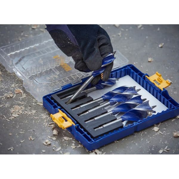 Borrset för trä - IRWIN - Blue Groove 4X - 6 delar - Diameter 16–32 mm - Längd 165 mm