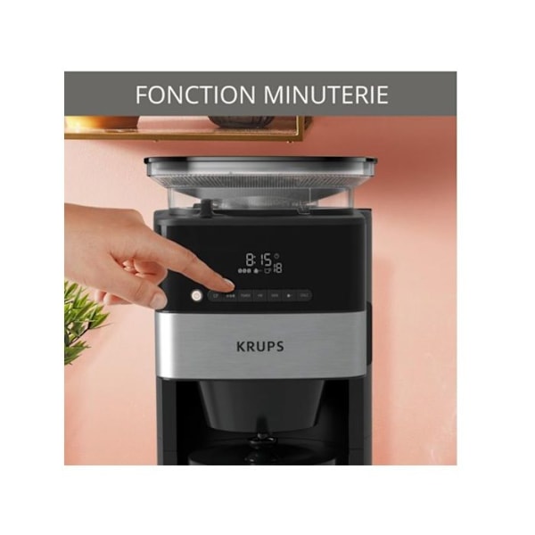 Filterkaffebryggare - Krups - KM832810 - 10 koppar - Programmerbar - Svart Svart