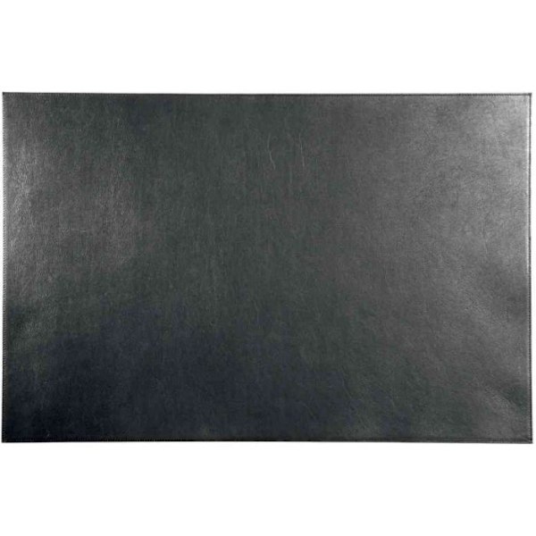Skrivunderlag i läder - HÅLLBART - 650 x 450 mm - Finmald kalvskinn - Svart - Halkfri Svart