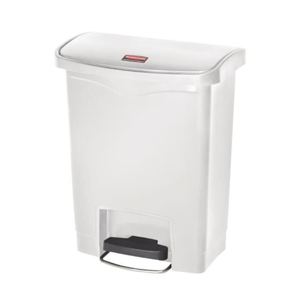 Smal Jim Rubbermaid Step On Front Pedal Bin 30Ltr Vit