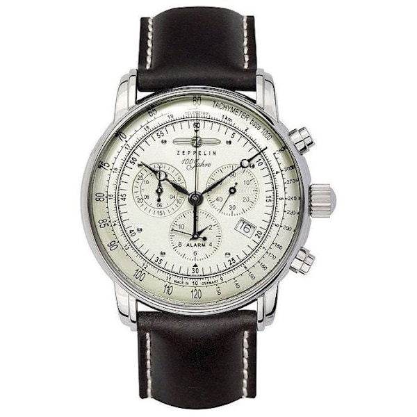Chronograf Klocka för Män Zeppelin 100 År Zeppelin - 8680-3 Vit