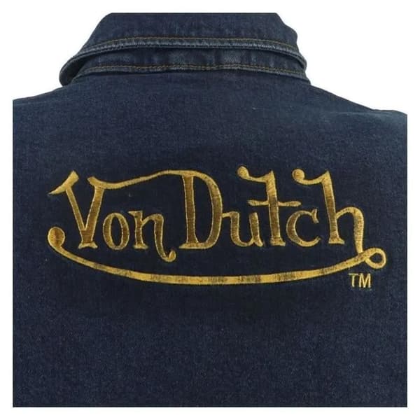 Von Dutch Captain motorcykeljacka i canvas - smutsblå smutsigt blå XL