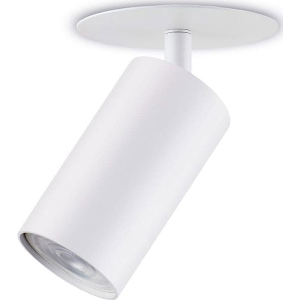 Fläckar - Maclean spotlinje - MCE364 - Inbyggd armatur / rör, fläck, rund, aluminium, GU10, 55x100mm, vit, W