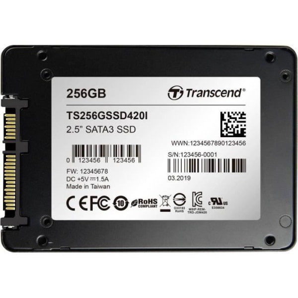 TRANSCEND SSD420I 256 GB intern SSD - SATA III 6 Gb/s - Exceptionell prestanda och tillförlitlighet