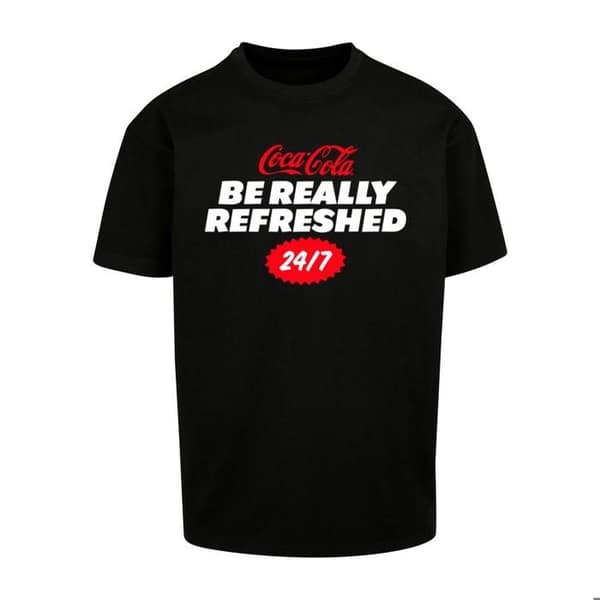 T-shirt oversize Merchcode Coca Cola Refreshed svart jag