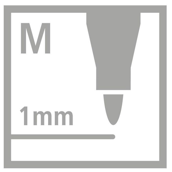 Färgpennor - STABILO - Pen 68 - 12 färger - Spets konformad 1 mm - Vattenbaserat bläck 12 färger