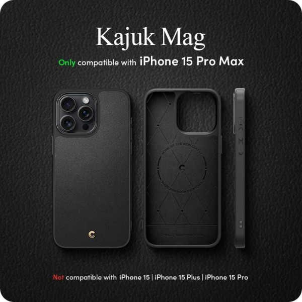 Telefonfodral - telefon bumper Spigen CYRILL av Coque Kajuk Mag Kompatibel med iPhone 15 Pro Max (2023) - Svart