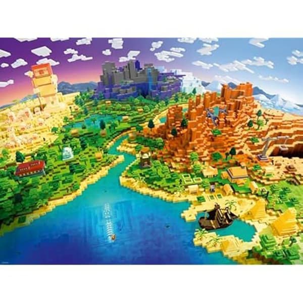 Pussel - RAVENSBURGER - Minecrafts Värld - 1500 bitar - 80x60 cm - Anti-reflex