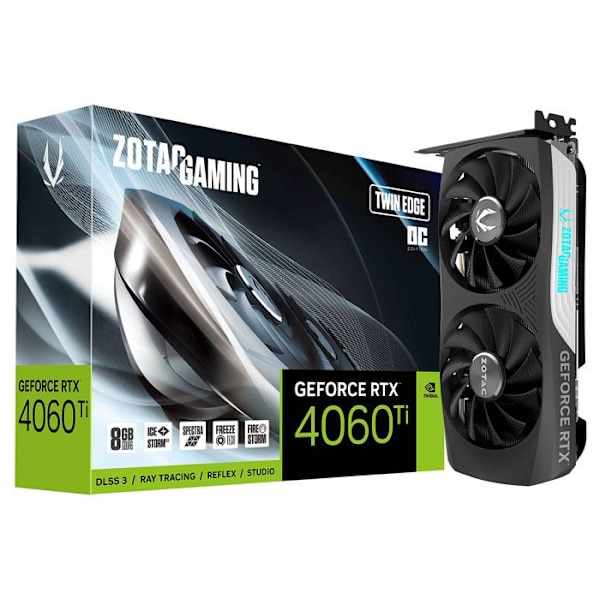 Grafikkort - ZOTAC - RTX4060TI - 8GB - TWIN EDGE OC Svart