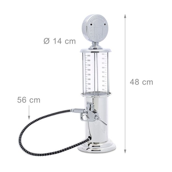 Relaxdays Distribuitör för alkoholhaltiga drycker, öl, etc., rolig, i plast och silikon, 900 ml, kromad silver, transparent, black