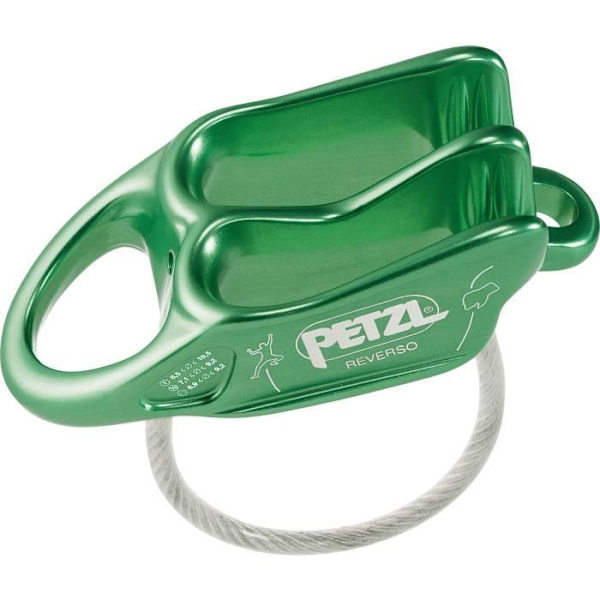 Försäkringsklämma - PETZL - Reverso 4 - Lättviktig - Mångsidig - Klättring Grön