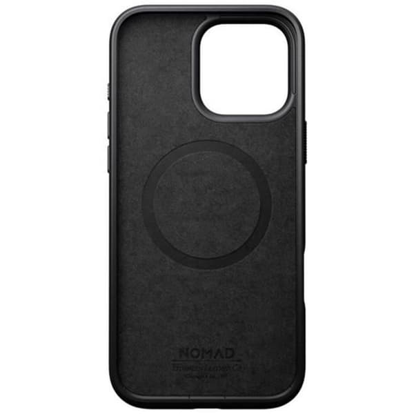 Horween Nomad Black Leather MagSafe-kompatibelt iPhone 16 Pro Max-fodral Svart