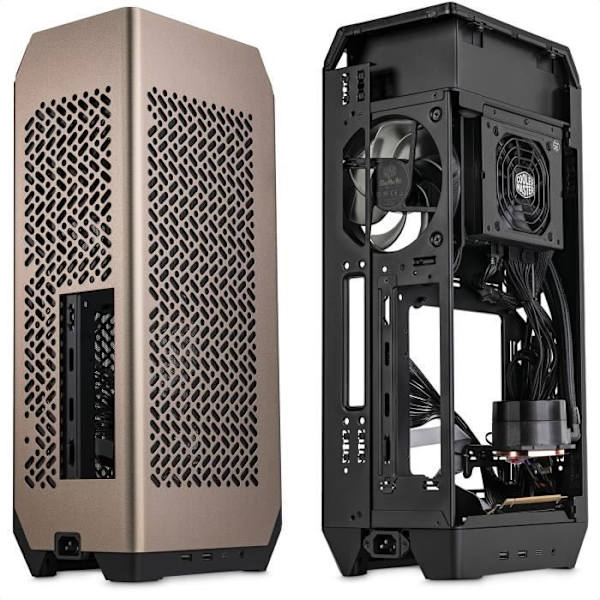 PC-fodral - COOLER MASTER - NCORE 100 MAX, SFF, brons, 850W, ATX, 120 mm fläktar, 2,5" SSD