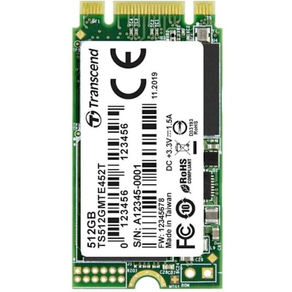 Intern SSD - TRANSCEND - MTE452T - 512 GB - M.2 2242 - PCIe Gen 3 x2