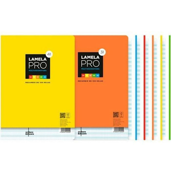 Kutter - skärplatta - Redaktionell lamelklinga - MULTIASIGNATURA - Set med 5 refills LAMELA-PRO 100H 5 COL. A4 AT.C3 MM