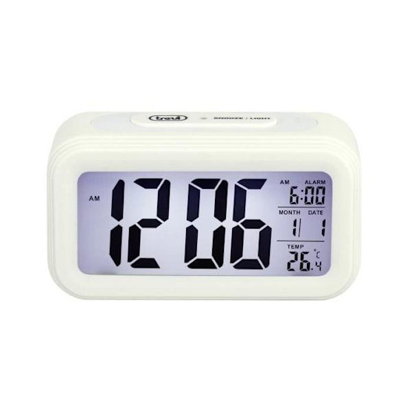 Väckarklocka - TREVI - SLD 3068 S - Stort LCD-skärm - Alarm med Snooze - Inbyggd termometer Vit