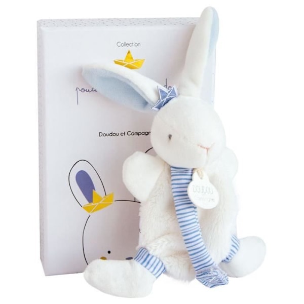 Täcke med nappklämma - DOUDOU ET COMPAGNIE - Sailor Rabbit - Blandat - Flerfärgad - Vit Flerfärgad