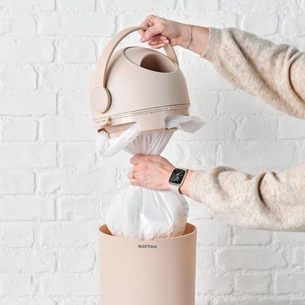 Nattou Dropy Beige Blöjbucket - Luktresistent, Enkel Öppning