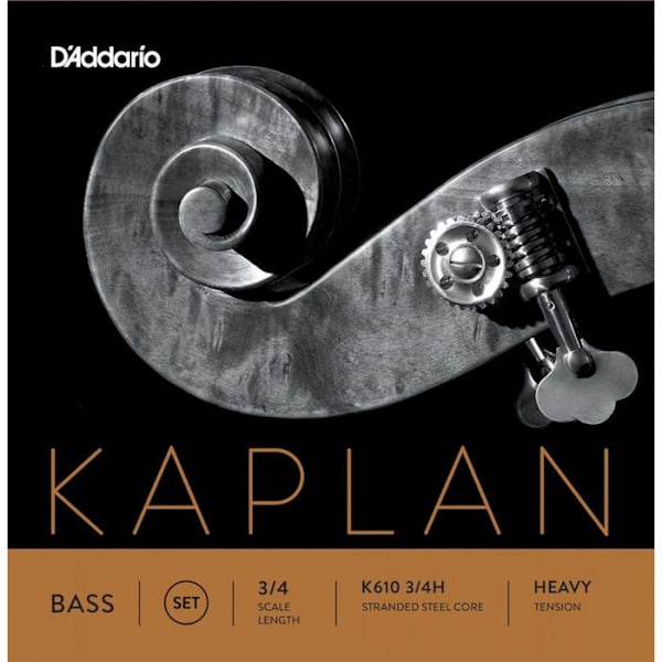 D'Addario böjd D'Addario Kaplan kontrabas strängsats, 3/4-hals, tung spänning