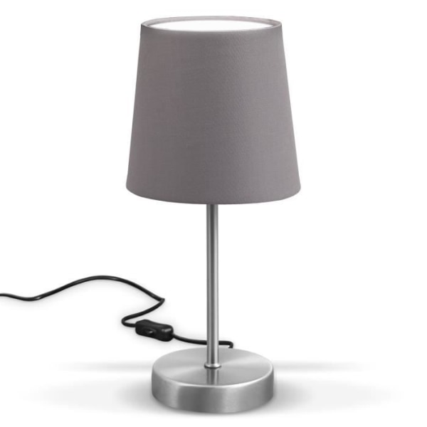 Bordslampa läslampa sänglampa accentlampa tyg grå E14 passande grå LED
