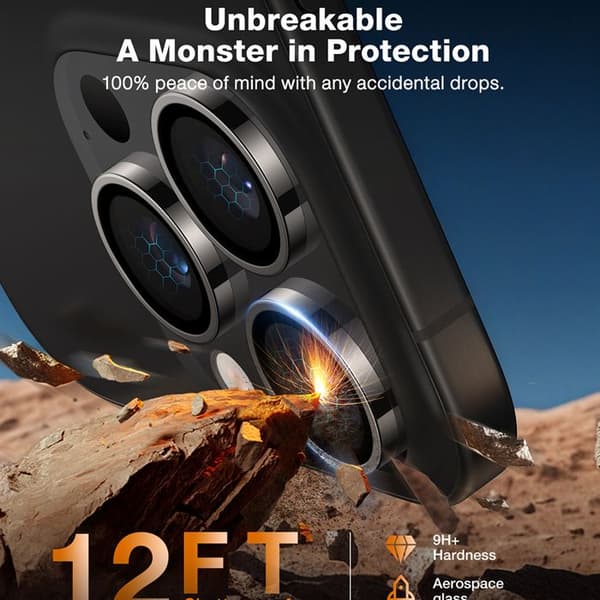 Kameraskydd för iPhone 16 Pro Max - Torras Lensguard kameraskydd - Svart
