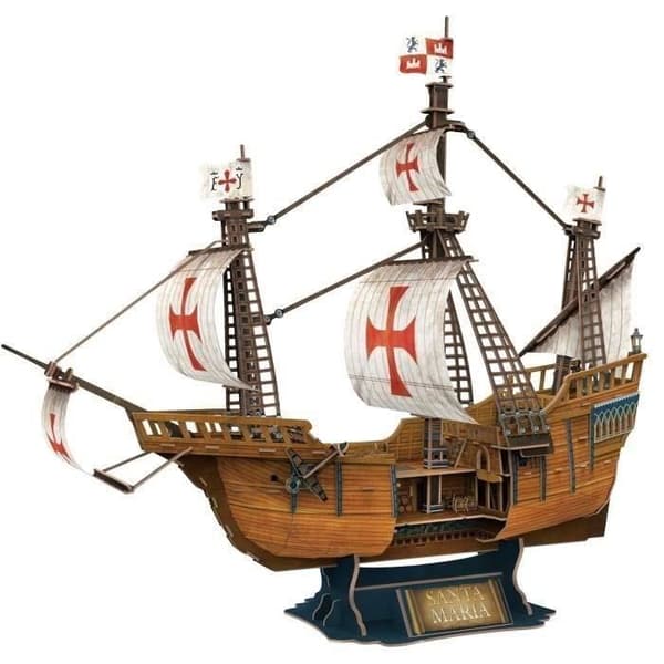 Puzzle 3D - Båt Santa Maria - Byggspel - EXPLORA - 204 bitar - Från 8 år