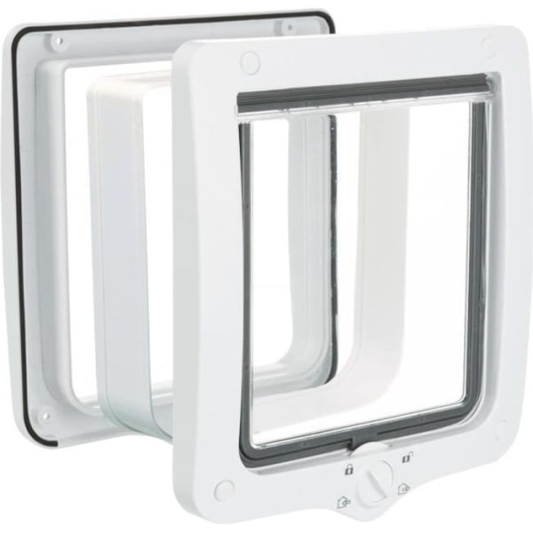 TRIXIE 4 Way Cat Flap XXL med Tunnel White