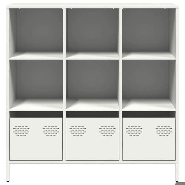 vidaXL Buffé hög vit 101,5x39x103,5 cm stål 851393
