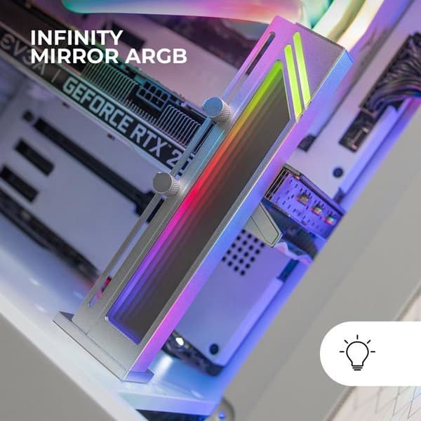 MARSGAMING Mars Gaming MCA-GCB, Grafikkortshållare, ARGB Infinity Mirror Illumination, ARGB Sync GPU-hållare, Base