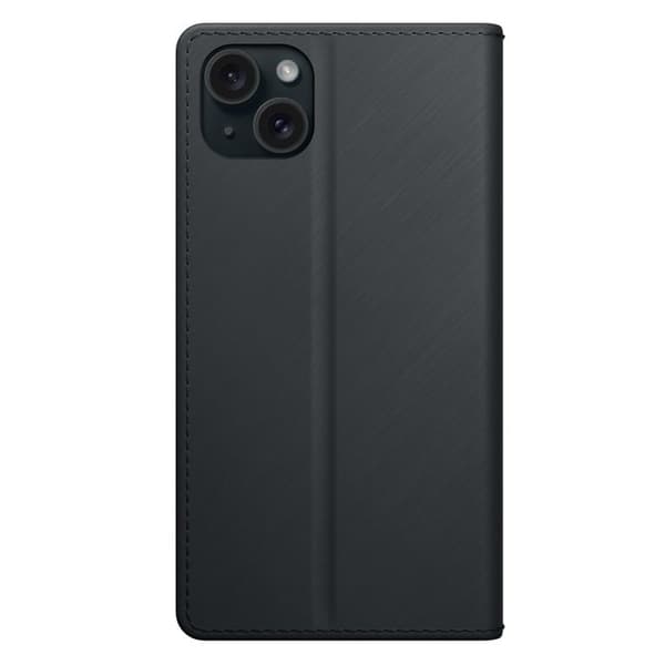 Plånboksetui - 3MK SKYDD - iPhone 15 Plus - Svart - Nylontråd - Magnetisk Svart
