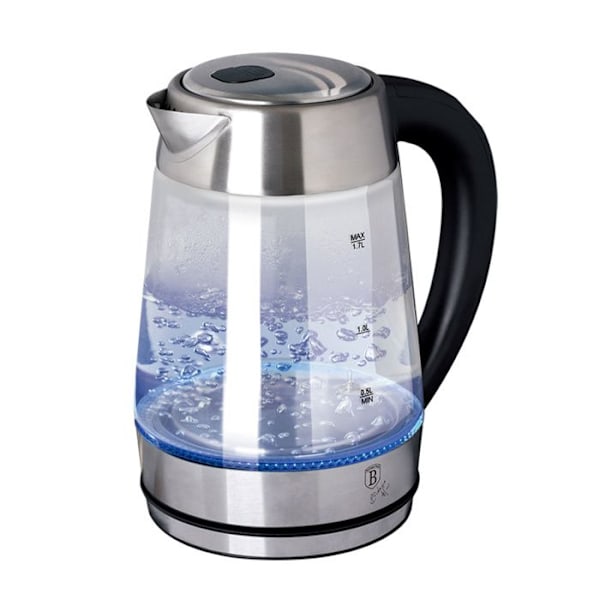 Elektrisk Kettle - BERLINGER HAUS - BH-9127 - 1,7L - Temperaturanpassning 60-100°C - Svängbar Bas transparent/svart/silver