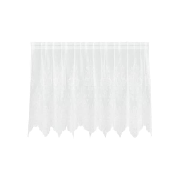 Blommönstrad spetsgardin - vidaXL - Vit - 100x200 cm - Polyester - Ljusfilterande - Integritetspaneler Vit